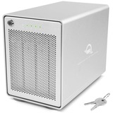 OWC Mercury Elite Pro Quad Carcasa de disco duro/SSD Blanco 2.5/3.5", Caja de unidades plateado, Carcasa de disco duro/SSD, 2.5/3.5", SATA, 10 Gbit/s, Hot-swap, Blanco