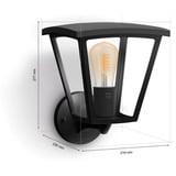 Philips Hue Hue White Inara Outdoor Lámpara de Pared, Luz de LED negro