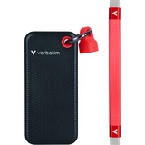 Verbatim Pocket SSD 2 TB USB Tipo C 3.2 Gen 2 (3.1 Gen 2) Negro, Rojo, Unidad de estado sólido negro/Rojo, 2 TB, USB Tipo C, 3.2 Gen 2 (3.1 Gen 2), 1000 MB/s, 10 Gbit/s, Negro, Rojo