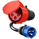 go-e Adaptador para Gemini flex 22 kW, CEE rojo trifásico 32A > CEE azul 16A negro