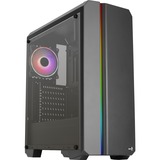 Aerocool GENESISV2BK Caja PC ATX Panel Frontal LED ARGB Ventilador ARGB 12cm Negro, Cajas de torre negro, PC, Negro, ATX, micro ATX, Mini-ITX, ABS, SPCC, 15,5 cm, 38 cm