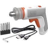 BLACK+DECKER HEXDRIVER, atornillador para muebles a batería BCRTA01, Destornillador blanco/Naranja