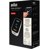 Braun YK-81CEU oxímetro de pulso Negro, Acero inoxidable Batería