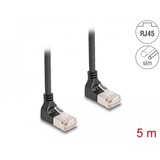 DeLOCK Cable de parche RJ-45 Cat.6a S/FTP, Slim 90° angular negro