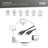 Digitus Cable HDMI de alta velocidad con Ethernet, paquete de 10 negro
