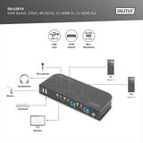 Digitus Conmutador KVM HDMI 2x1, Switch KVM negro