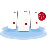 FRITZ! Conjunto de malla 2700 paquete de 3, Repetidor blanco/Gris, Repeater 2700, Repetidor de red, 125 Mbit/s, Wifi, Ethernet, Blanco