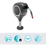 GARDENA Caja enrolladora para terraza RollUp S, 15 metros, Soporte para manguera gris/blanco