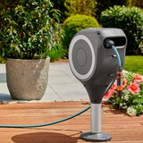 GARDENA Caja enrolladora para terraza RollUp S, 15 metros, Soporte para manguera gris/blanco