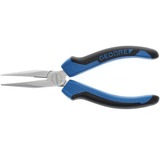 GEDORE Alicates planos redondos con corte, 160 mm, Pinza azul/Negro