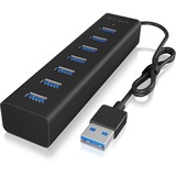 ICY BOX IB-HUB1700-U3 USB 3.2 Gen 1 (3.1 Gen 1) Type-A 5000 Mbit/s Negro, Hub USB negro, USB 3.2 Gen 1 (3.1 Gen 1) Type-A, USB 3.2 Gen 1 (3.1 Gen 1) Type-A, 5000 Mbit/s, Negro, Aluminio, Access, Poder