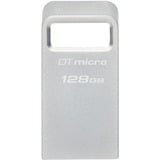 Kingston DataTraveler 128GB Micro 200MB/s Metal USB 3.2 Gen 1, Lápiz USB plateado, 128 GB, USB tipo A, 3.2 Gen 1 (3.1 Gen 1), 200 MB/s, Sin tapa, Plata