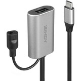 Lindy 43270 cable USB 5 m USB 3.2 Gen 1 (3.1 Gen 1) USB C USB A Plata, Cable alargador negro, 5 m, USB C, USB A, USB 3.2 Gen 1 (3.1 Gen 1), Plata