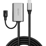Lindy 43270 cable USB USB 3.2 Gen 1 (3.1 Gen 1) 5 m USB C USB A Plata, Cable alargador negro, 5 m, USB C, USB A, USB 3.2 Gen 1 (3.1 Gen 1), Plata