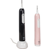 Braun Pro 1 Duo Cross Action con 2º mango, Cepillo de dientes eléctrico negro/Rosa neón