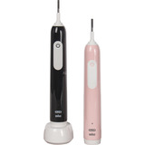 Braun Pro 1 Duo Cross Action con 2º mango, Cepillo de dientes eléctrico negro/Rosa neón