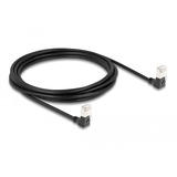 DeLOCK Cable de parche RJ-45 Cat.6a S/FTP, Slim 90° angular negro