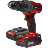 EINHELL Taladro atornillador de impacto Power X-Change TE-CD 18/2 Li-i +64, 18 Voltios, Martillo atornillador rojo/Negro