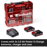 EINHELL Taladro atornillador de impacto Power X-Change TE-CD 18/2 Li-i +64, 18 Voltios, Martillo atornillador rojo/Negro