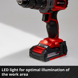 EINHELL Taladro atornillador de impacto Power X-Change TE-CD 18/2 Li-i +64, 18 Voltios, Martillo atornillador rojo/Negro
