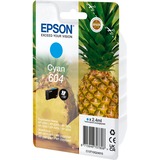 Epson 604 cartucho de tinta 1 pieza(s) Original Rendimiento estándar Cian Rendimiento estándar, Cian, 2,4 ml, 1 pieza(s), 130 páginas, Pack individual