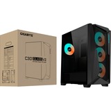 GIGABYTE C301 GLASS Midi Tower Negro, Cajas de torre negro, Midi Tower, PC, Negro, ATX, EATX, micro ATX, Mini-ITX, Vidrio, Plástico, Acero, Juego