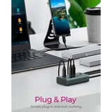 ICY BOX IB-HUB1454-C31 USB 3.2 Gen 1 (3.1 Gen 1) Type-C 10000 Mbit/s Azul, Gris, Hub USB USB 3.2 Gen 1 (3.1 Gen 1) Type-C, USB 3.2 Gen 2 (3.1 Gen 2) Type-C, USB Tipo C, 10000 Mbit/s, Azul, Gris, Aluminio, 20 W