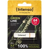 Intenso Green Line 64 GB, Lápiz USB beige/Marrón