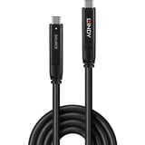 Lindy Cable híbrido USB 3.2 Gen 2 y DP 1.4 tipo C, Cable alargador negro