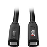 Lindy Cable híbrido USB 3.2 Gen 2 y DP 1.4 tipo C, Cable alargador negro