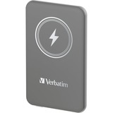 Verbatim Charge 'n' Go Polímero de litio 5000 mAh Cargador inalámbrico Gris, Banco de potencia gris, 5000 mAh, Polímero de litio, Quick Charge 3.0, Cargador inalámbrico, Gris