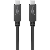 goobay 49254 cable USB 1 m USB 3.2 Gen 2 (3.1 Gen 2) USB C Negro negro, 1 m, USB C, USB C, USB 3.2 Gen 2 (3.1 Gen 2), 20000 Mbit/s, Negro