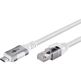 goobay Cable Ethernet USB-C 3.2 Gen2 conector > conector RJ-45, Adaptador de red blanco