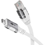 goobay Cable Ethernet USB-C 3.2 Gen2 conector > conector RJ-45, Adaptador de red blanco
