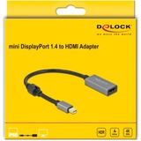 DeLOCK 66570 adaptador de cable de vídeo 0,2 m Mini DisplayPort HDMI tipo A (Estándar) Negro, Gris gris/Negro, 0,2 m, Mini DisplayPort, HDMI tipo A (Estándar), Macho, Hembra, Derecho