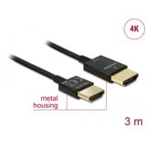 DeLOCK Cable HDMI A macho > HDMI A macho High Speed 3D 4K Activo Slim negro