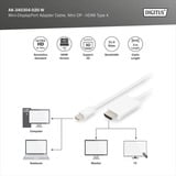 Digitus Cable adaptador mini DisplayPort > HDMI 4K blanco