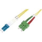 Digitus Cable de parche de fibra óptica, dúplex, conector LC (APC) > LC (PC), monomodo OS2 amarillo