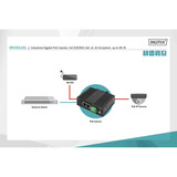 Digitus Inyector Gigabit Ethernet PoE, Industrial, Inyector PoE negro