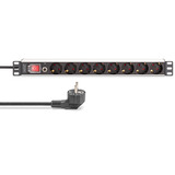 Digitus Regleta de enchufes 19" PDU con perfil de aluminio, 8 salidas negro/Aluminio