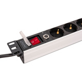 Digitus Regleta de enchufes 19" PDU con perfil de aluminio, 8 salidas negro/Aluminio