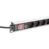 Digitus Regleta de enchufes 19" PDU con perfil de aluminio, 8 salidas negro/Aluminio