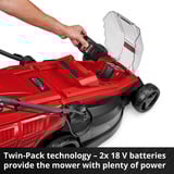 EINHELL Cortacésped a batería GE-CM 36/43 Li M - Solo, 36Volt (2x18V) rojo/Negro