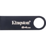 Kingston DataTraveler 64 GB SE9 G3 - Níquel oscuro, Lápiz USB gris oscuro, 64 GB, USB tipo A, 3.2 Gen 1 (3.1 Gen 1), 220 MB/s, Sin tapa, Negro