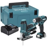 Makita Kit combinado inalámbrico 12V max.CLX252SAJ, 12 Voltios, Taladro/destornillador azul/Negro