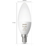 Philips Hue Vela - Bombilla inteligente E14 - (paquete de 2), Lámpara LED Philips Hue White and Color ambiance Vela - Bombilla inteligente E14 - (paquete de 2), Bombilla inteligente, Blanco, Bluetooth/Zigbee, LED integrado, E14, 2000 K