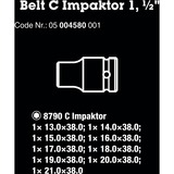 Wera 05004580001 set de conectores y conector Juego de enchufes, Llave de tubo negro, Juego de enchufes, 1/2", Métrico, 9 cabezal(es), 13,14,15,16,17,18,19,20,21 mm, 230 mm