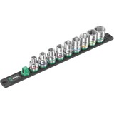 Wera Barra magnética para dados C Imperial 1 Juego de dados para llave de vaso 1/2", en pulgadas, Llave de tubo negro/Verde