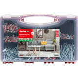 fischer Meister-Box XL Sala de estar + Tornillos, Pasador gris claro/Rojo