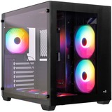 Aerocool Dryft Midi Tower Negro, Cajas de torre negro, Midi Tower, PC, Negro, ATX, micro ATX, Mini-ITX, SPCC, Vidrio templado, Juego